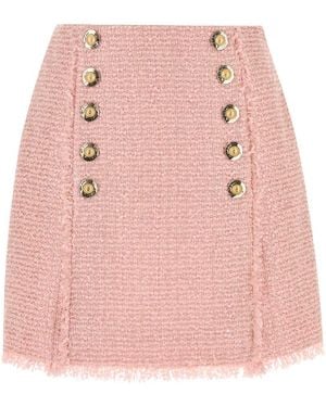 Balmain Tweed Skirt - Pink