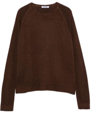 Base London Basissweater Van Wol En Kasjmier Met Ronde Hals - Bruin