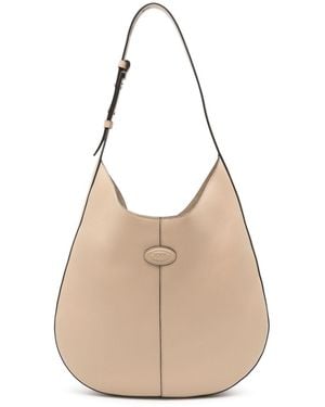 Tod's Di Bag Small Leather Hobo Bag - Natural