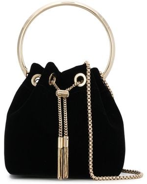 Jimmy Choo Bon Bon Leather Bucket Bag - Black