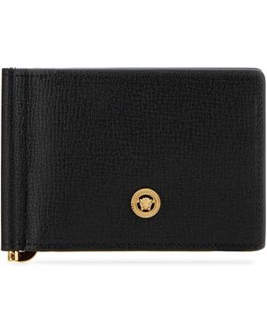 Versace Black Leder Medusa Biggie Wallet - Schwarz