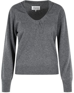 Maison Margiela 'Twist' Virgin Wool Jumper - Grey