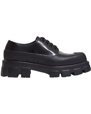 Prada Monolith Brushed Leather Lace Up - Black