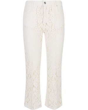 I LOVE MY PANTS Amo mis pantalones kendal pantalones bordados - Blanco