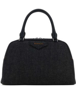 Givenchy Dark Blue Denim Antigona East West Handbag - Black