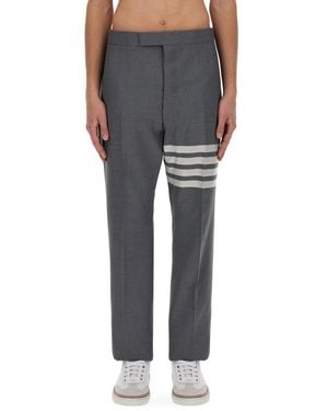 Thom Browne Classic Pants With Martingale - Gray