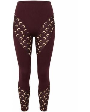 Marine Serre Athleisure-Leggings mit Mondeinsätzen - Rot