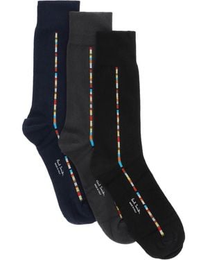 Paul Smith Central Signature Stripe-sokken - Zwart