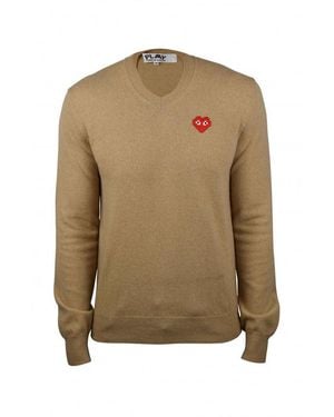Comme des Garçons Camel Wool V-Neck Jumper - Green