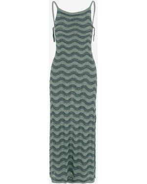 COLOUR MARKET® Farbmarkt Viskose -Mischkleid mit welligem Muster - Grün