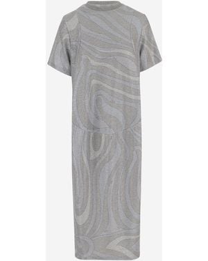 PUCCI Stretch Nylon Dress With Abstract Print - Grey