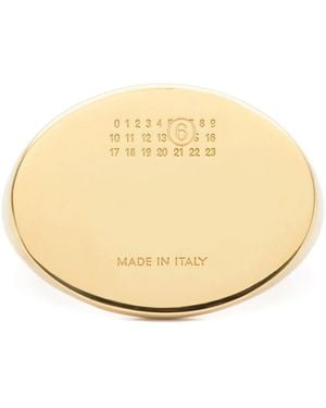 MM6 by Maison Margiela Ring Met Ovalen Plakkaat - Naturel