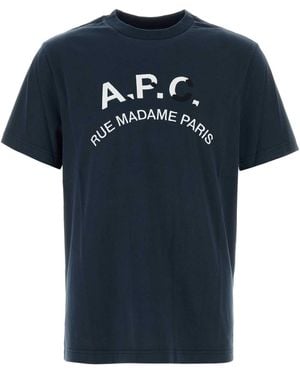 A.P.C. Cotton T Shirt - Blue