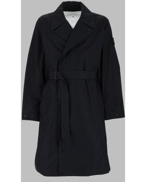 Stone Island Classic Cotton Trench Coat For - Black