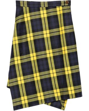 Vivienne Westwood Asymmetrischer Infinity Midirock Mit Check - Gelb