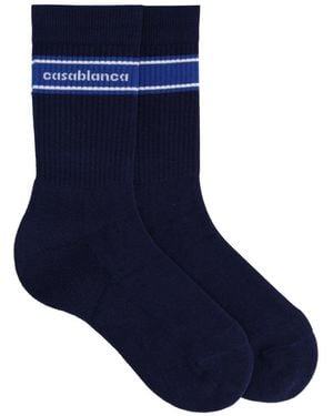 CASABLANCA Socks With Logo - Blue