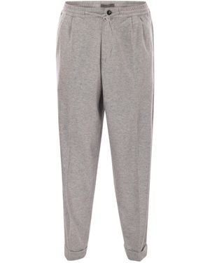 Fedeli Harvard Soft Cashmere Flannel Trousers - Grey