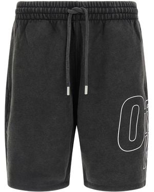 Off-White c/o Virgil Abloh Gebroken Witte 'outline Arrow Skate' Bermuda - Zwart