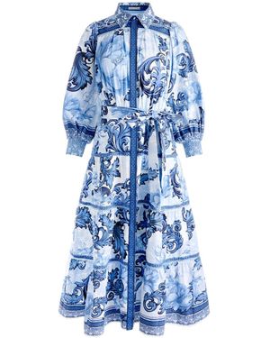 Alice + Olivia Geneva Midi-Jurk - Blauw