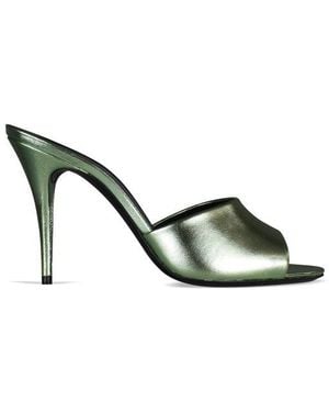 Saint Laurent LA 16 Mules - Mettallic