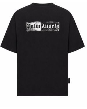 Palm Angels Stempellogo Normaal T-shirt - Zwart