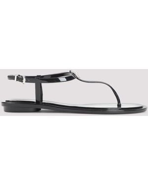Mach & Mach Double Bow Rubber Thong Sandals - Brown