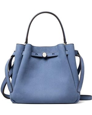 Tory Burch Romy Leather Bucket Bag - Blue