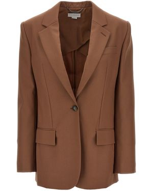 Stella McCartney Wol Blazer Met Enkele Borsten - Bruin