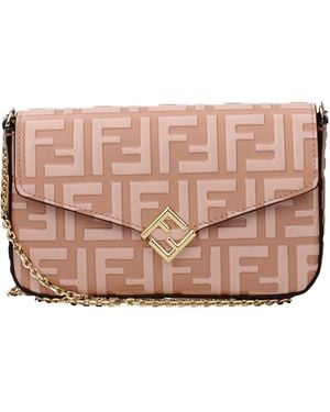 Fendi Ff Diamonds Cross Body Bag - Pink
