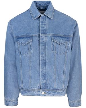 Arte' Giubbino Logo Bird Denim - Blue