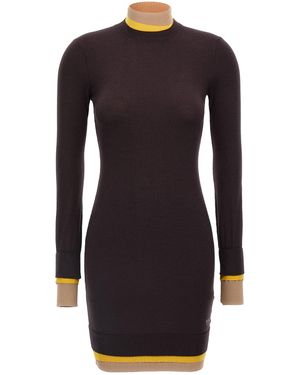 Fendi Dress With Stand-Up Collar - Multicolour