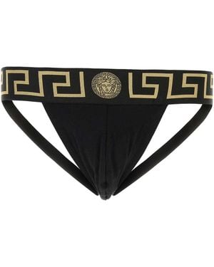 Versace Underpants Jock Strap Jersey Topeka Bi - Black