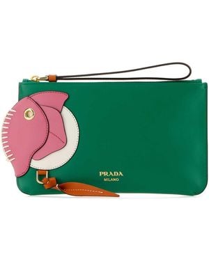 Prada Leather Pouch - Green