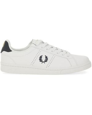 Fred Perry Leder -Sneaker - Weiß