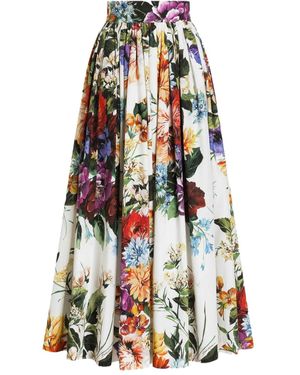 Dolce & Gabbana Falda floral larga - Blanco