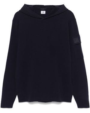 C.P. Company Gestrickter Hoodie - Blau