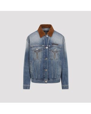 Versace Denim Stone Wash Blouson - Blue