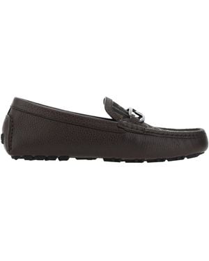 Fendi Leder -Monogramm -Slipper - Schwarz