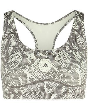 adidas By Stella McCartney Adidas por Stella McCartney Snake Print Polyester Blend Sporty Top Sporty - Gris