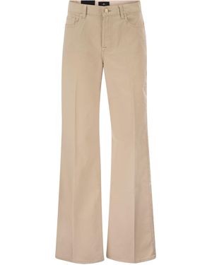 7 For All Mankind Lotta Wide Leg Stretch Denim Jeans - Natural