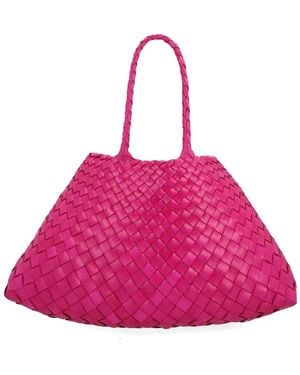 Dragon Diffusion Corsina, Woven Leather Bag - Pink