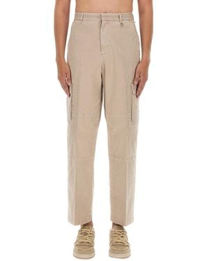 Fendi Classic Regular Fit Gabardine Trousers For - Natural