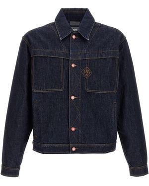 CASABLANCA Denim Jacket Puffer Jackets Blu-Uomo