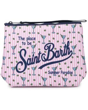 MC2 Saint Barth Aline Mini Clutch Pochette 15.5 Cm X 21 Cm X 7 Cm - Purple