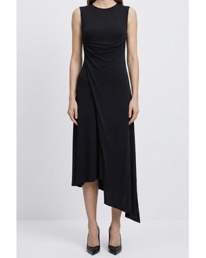 Ami Paris Robe Longue Lavalliere Sans Manches - Negro