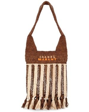 Isabel Marant Bayia Mini Raffia Crossbody Bag - Brown