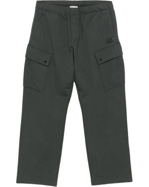 C.P. Company Pantalones de chándal de la compañía CP Pantra de carga en el vellón elevado diagonal - Gris