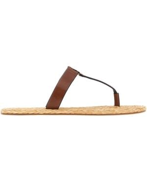 Saint Laurent Braided Slippers - Brown