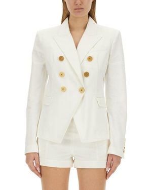 Balmain Stylish And Chic 6-Button Denim Jacket For - White