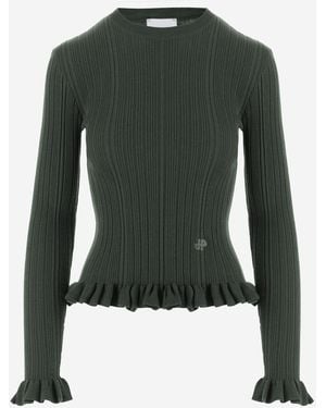 Patou Slim Fit Merino Wool Sweater - Green